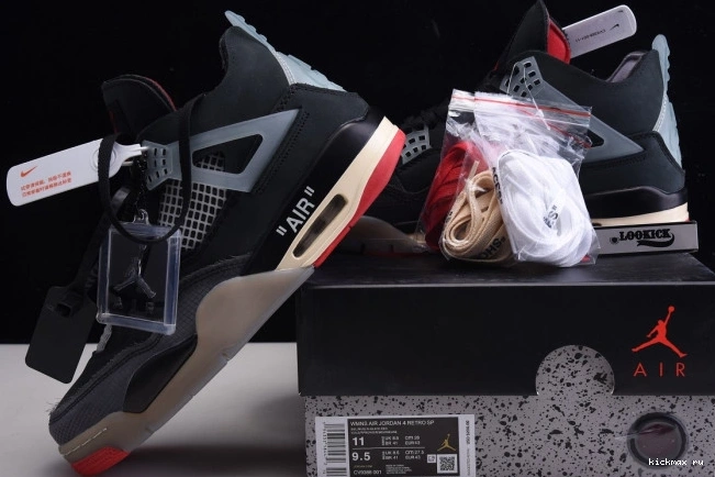 Cheap CV9388-001 Off x Jordan 4 Air Bred White Retro 0729